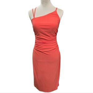 NWT Laundry by Shelli Segal Coral Ruched Bodycon Paprika Party Cocktail Dress